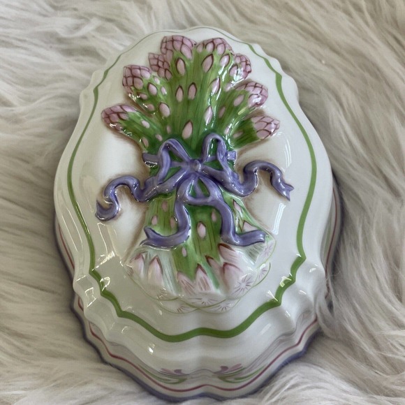 Vintage‎ Franklin Mint Le Cordon Bleu Glazed Oblong Ceramic Mold ASPARAGUS 1986 - Picture 8 of 12